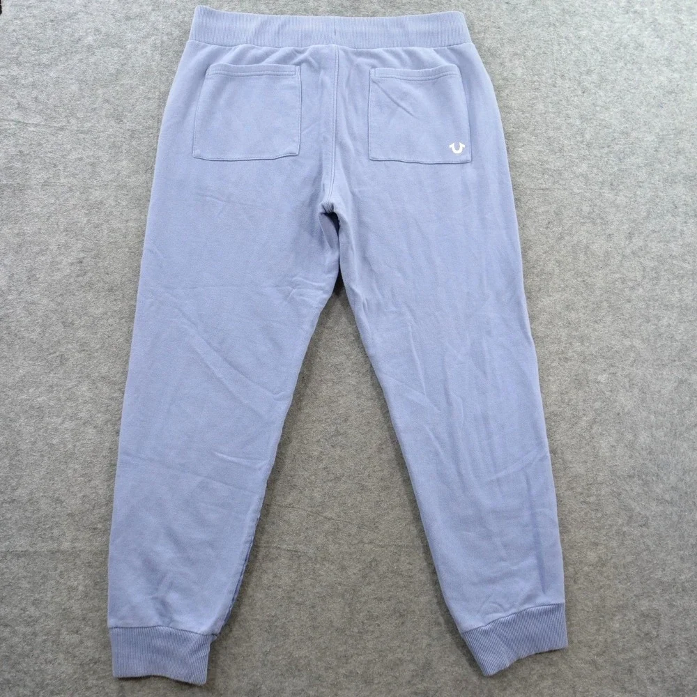 True Religion Jogger Sweatpants  Mens Large Blue Quilted Puffer Pants Streetwear
